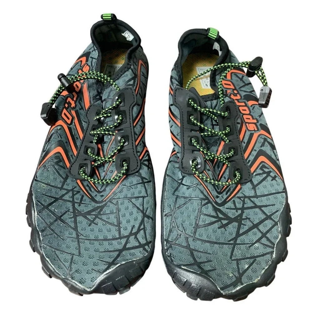 Ubfen Mens 10 Gray Orange Quick Dry Barefoot Boating Fishing Swim Water Shoes